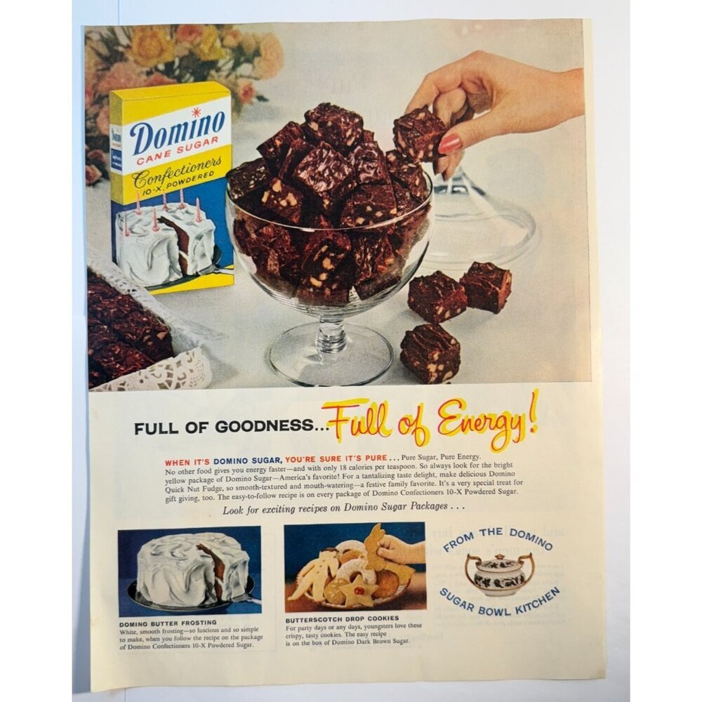 Vintage 1961 Domino Cane Sugar Confectioners Powder Food Advertisement Print Ad